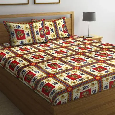 (93*84 Inch) Printed Cotton Double Bedsheets Vol 3