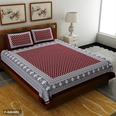 Trendy Cotton Double Bedsheet With 2 Pillow Cover-thumb0