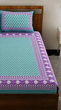 Trendy Cotton Double BedSheet With 2 Pillow Cover-thumb3