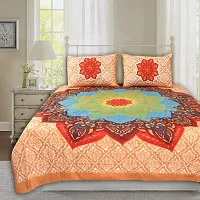 Trendy Cotton Double BedSheet With 2 Pillow Cover-thumb1