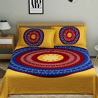 Trendy Cotton Double BedSheet With 2 Pillow Cover-thumb1