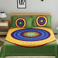 Trendy Cotton Double BedSheet With 2 Pillow Cover-thumb1