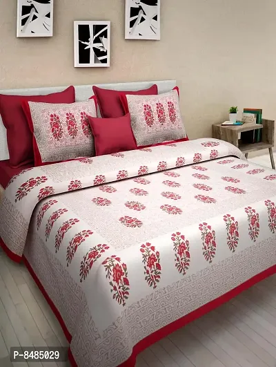 Trendy Cotton Double Bedsheet With 2 Pillow Cover