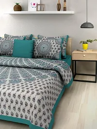 Trendy Cotton Double BedSheet With 2 Pillow Cover-thumb1