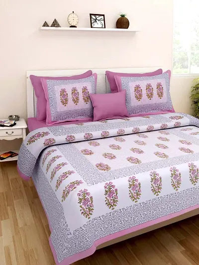 Printed Cotton Flat Double Bedsheet