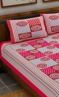 Trendy Cotton Double BedSheet With 2 Pillow Cover-thumb2