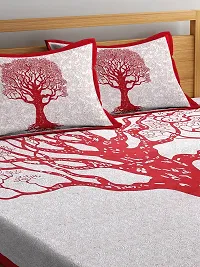 Trendy Cotton Double BedSheet With 2 Pillow Cover-thumb1