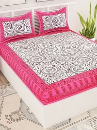 Trendy Cotton Double BedSheet With 2 Pillow Cover-thumb2