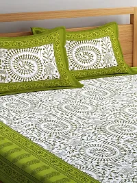 Trendy Cotton Double BedSheet With 2 Pillow Cover-thumb1