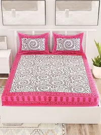 Trendy Cotton Double BedSheet With 2 Pillow Cover-thumb1