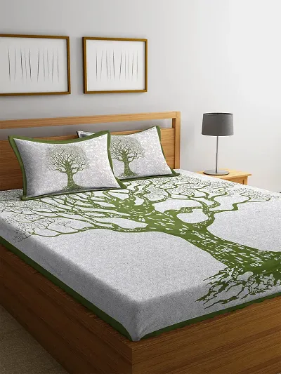 Cotton Printed Double Bedsheet With Pillow Covers