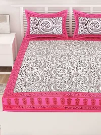 Trendy Cotton Double BedSheet With 2 Pillow Cover-thumb3