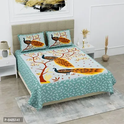 Trendy Cotton Double BedSheet With 2 Pillow Cover