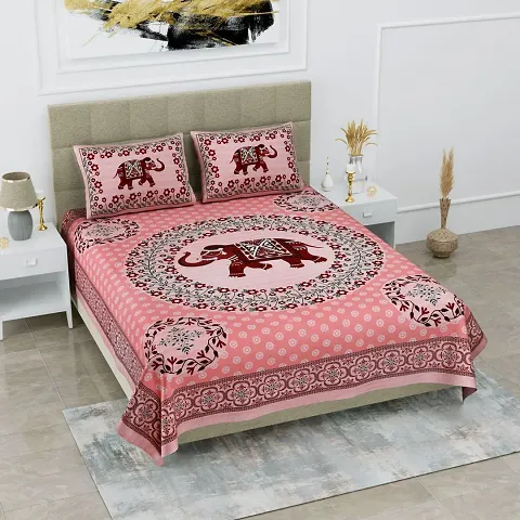 Printed Cotton Double Bedsheets (94*83 Inch)