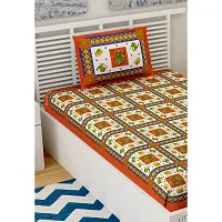 Trendy Cotton Single bedsheet With 1 Pillow Cover-thumb2