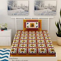 Trendy Cotton Single bedsheet With 1 Pillow Cover-thumb1