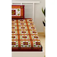 Trendy Cotton Single bedsheet With 1 Pillow Cover-thumb3