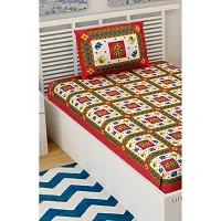 Trendy Cotton Single bedsheet With 1 Pillow Cover-thumb2