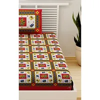 Trendy Cotton Single bedsheet With 1 Pillow Cover-thumb3