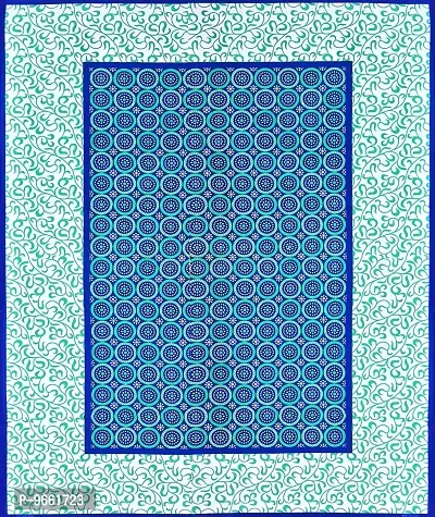 UniqChoice Blue Color Rajasthani Traditional Printed 120 TC 100% Cotton Double Bedsheet with 2 Pillow Cover,UC317_Gola-B-thumb5