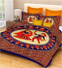 UniqChoice Rajasthani & Jaipuri Traditional 100% Cotton 2 Double Bedsheet Combo with 4 Pillow Cover-thumb2