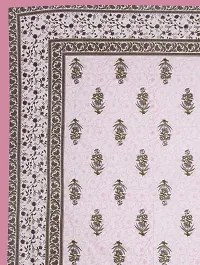 UniqChoice Floral Japuri Printed 120 TC 100% Cotton Double Bedsheet with 2 Pillow Cover ,Pink(MUCD_41)-thumb1