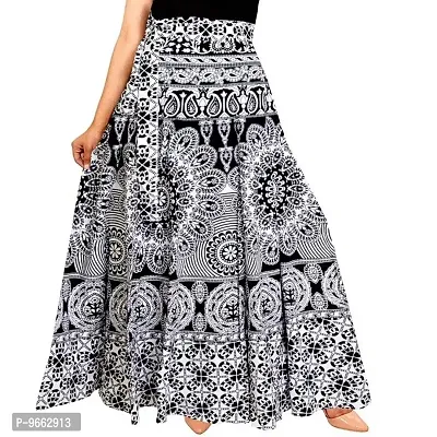 Rangun Women Maxi Skirt (WA_1002_Printed_ B&W_01_Black & White_Free Size)-thumb3