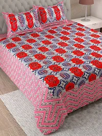 Comfortable Cotton Printed King Size Bedsheet with Two Pillow Covers-thumb2