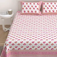 Comfortable Cotton Printed King Size Bedsheet with Two Pillow Covers-thumb2