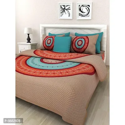 UniqChoice 120 TC Cotton Double Bedsheet with 2 Pillow Cover