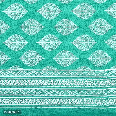 UniqChoice C-Greencolor 100% Cotton Jaipuri Printed Single bedsheet with 1 Pillow Cover 150 x 220 cm(1+1_Single_76_C-Green_89)-thumb3