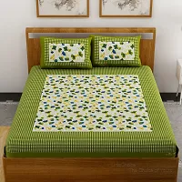 Comfortable Cotton Printed Double Bedsheet with Two Pillow Covers-thumb1