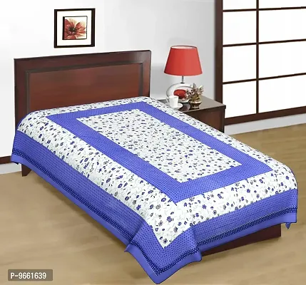 UniqChoice 100% Cotton Blue Colour Saganari Single Bedsheet.