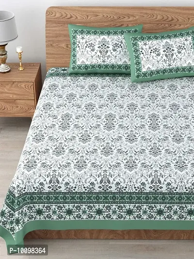 Stylish Fancy Cotton Printed King Size Bedsheet With 2 Pillow Covers-thumb2