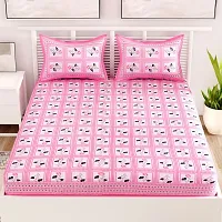 UniqChoice Floral Japuri Printed 120 TC| 100% Cotton | Cotton Double Bedsheet| Bedsheet with 2 Pillow Covers| King Size bedsheet |Pink-thumb1