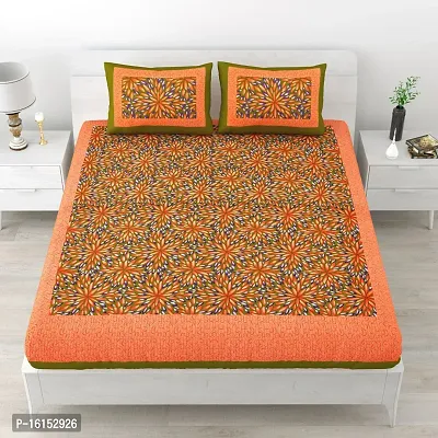 Trendy Cotton Printed Double 1 Bedsheet with 2 Pillow Cover