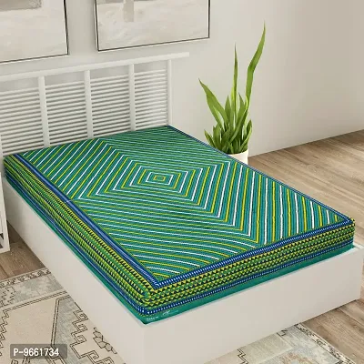 UniqChoice 100% Cotton Bedsheet| Rajasthani Printed Single Bedsheet| Bedsheet for Single Bed| Green Colour-thumb0