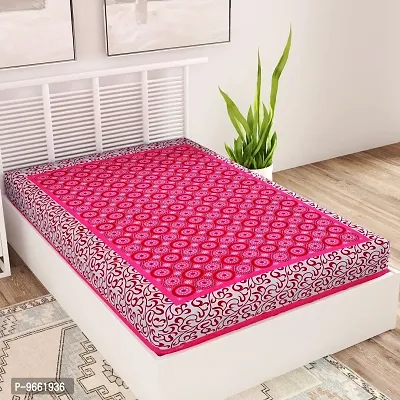 UniqChoice Saganari Traditional 144 TC Cotton Single Bedsheet - Pink