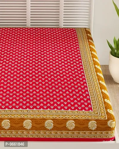 Bombay Spreads Cotton 144 TC Bedsheet (Red_Single)-thumb4