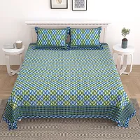 Comfortable Cotton Printed King Size Bedsheet with Two Pillow Covers-thumb1