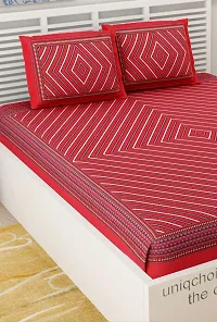 UniqChoice Maroon Color Rajasthani Traditional Printed 120 TC 100% Cotton Double Bedsheet with 2 Pillow Cover,UCBD_47-thumb2