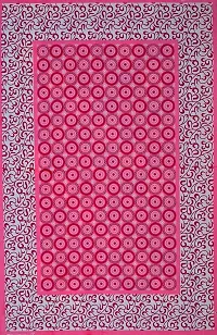 UniqChoice Saganari Traditional 144 TC Cotton Single Bedsheet - Pink-thumb4