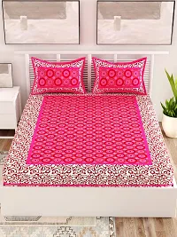 Comfortable Cotton Printed Double Bedsheet with Two Pillow Covers-thumb1