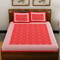 Comfortable Cotton Printed Double Bedsheet with Two Pillow Covers-thumb1