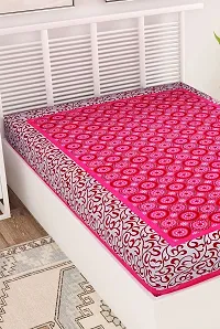 UniqChoice Saganari Traditional 144 TC Cotton Single Bedsheet - Pink-thumb2