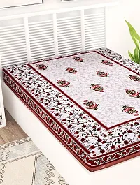 UniqChoice 100% Cotton| Jaipuri Traditional Printed| Single Bedsheet| bedsheet for Single Bed|Beige Colour-thumb2