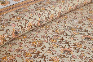 UniqChoice 180 TC Orange Color Floral Printed King Size Bedsheet with 2 Pillow Cover (ELEG-20-Orange)-thumb2