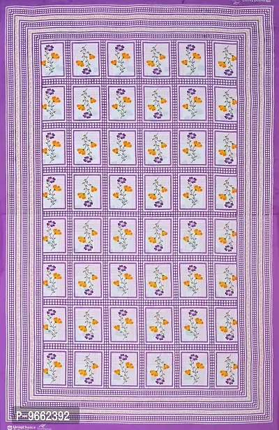 UniqChoice 100% Cotton Purple Color Jaipuri Single bedsheet with 1 Pillow Cover,1+1_Single_Bombay_Purple-thumb5