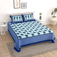 Comfortable Cotton Printed King Size Bedsheet with Two Pillow Covers-thumb2
