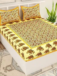 Comfortable Cotton Printed Double Bedsheet with Two Pillow Covers-thumb2